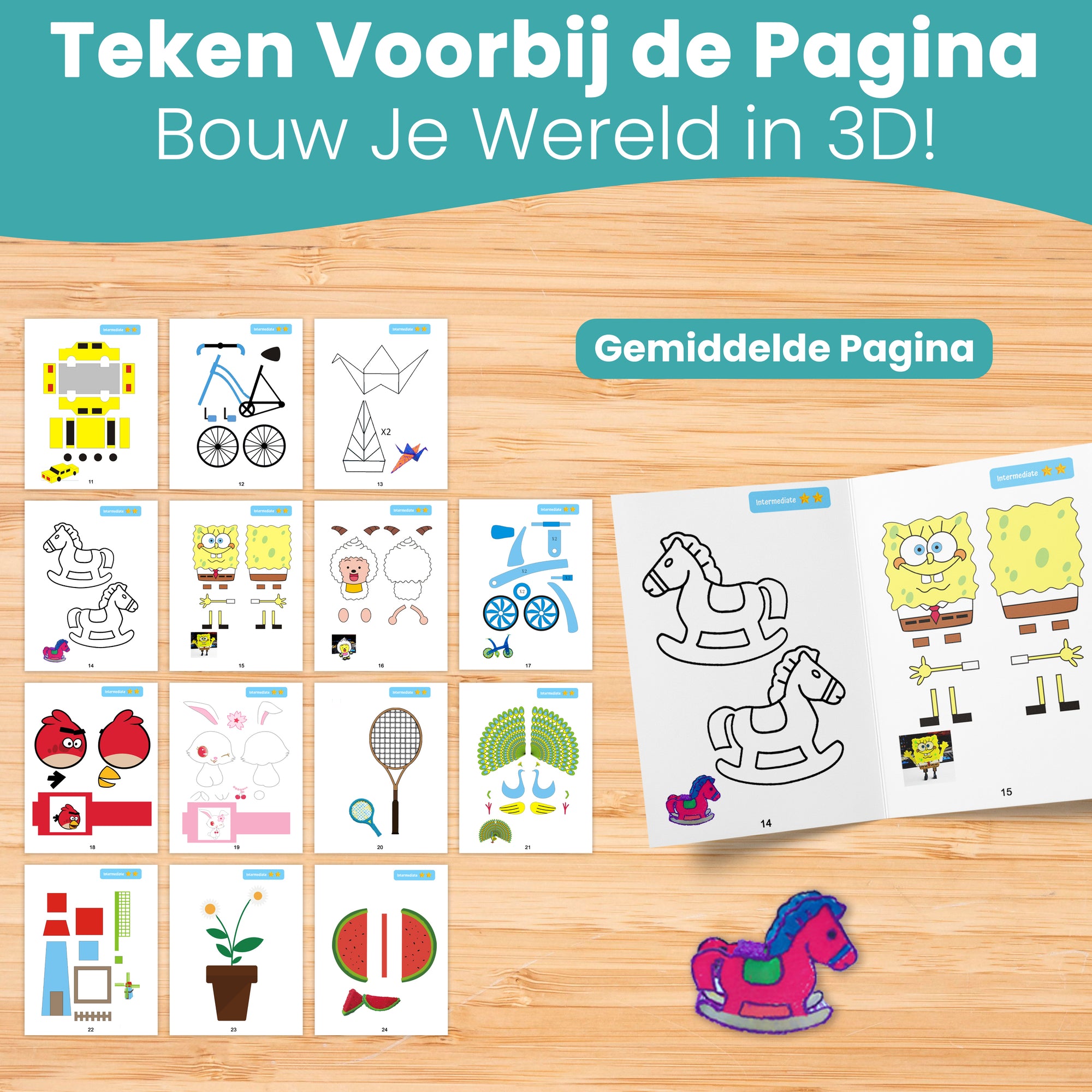 3D-penntegnebok XXL - 40 maler