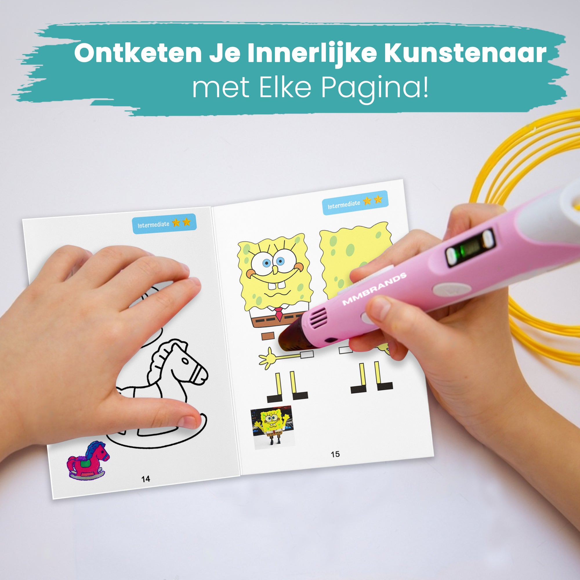 3D Pen Tekenboek XXL - 40 Sjablonen - incl. Overtrekvel