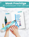 3D Pen Tekenboek XXL - 40 Sjablonen - incl. Overtrekvel