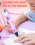 3D Pen Startpaket - 100M Filament - 10 Färger - Rosa