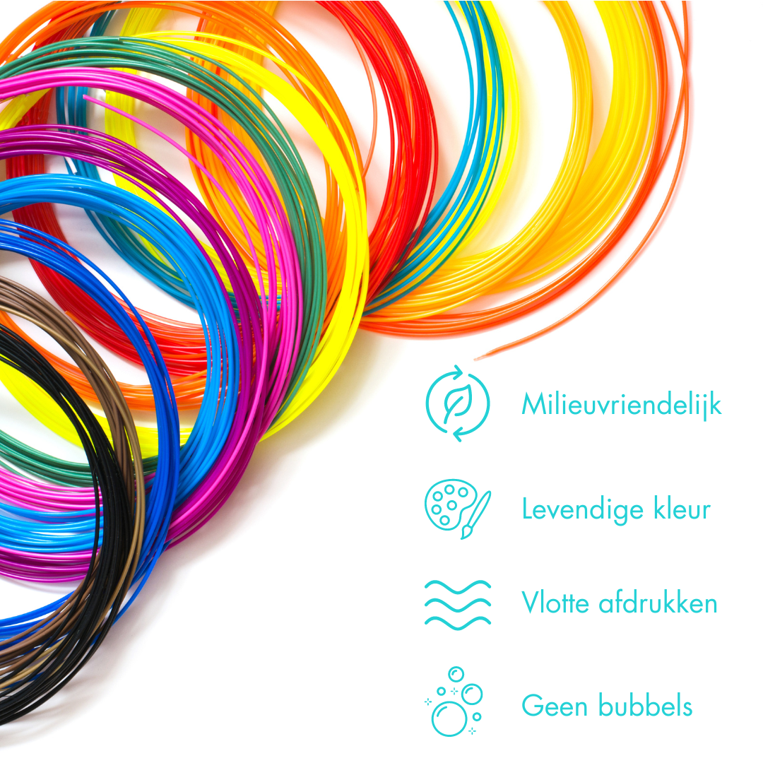 Filamentpåfyllning - 100m - 10 färger